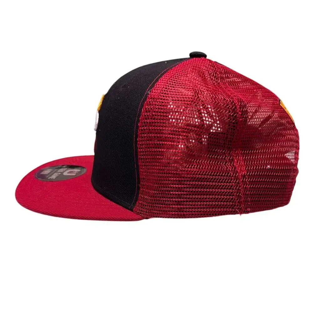 Ultra Game NBA Miami Heat Basketball Logo Mesh Snapback Hat Cap Red & Black New